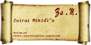 Zsirai Miklós névjegykártya