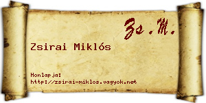 Zsirai Miklós névjegykártya