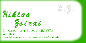 miklos zsirai business card